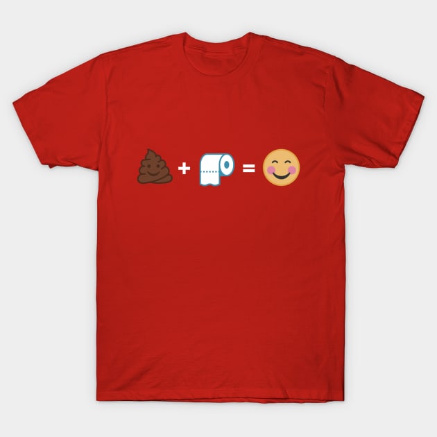 Poop Toilet Tissue Smiley Face T-Shirt by MedleyDesigns67